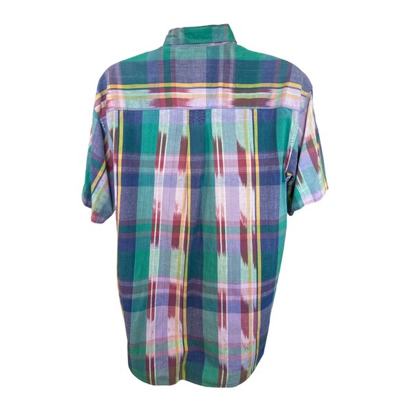 Arrow River Brand Large Short Sleeve Plaid Cotton Shirt For Men - Picture 2 of 6